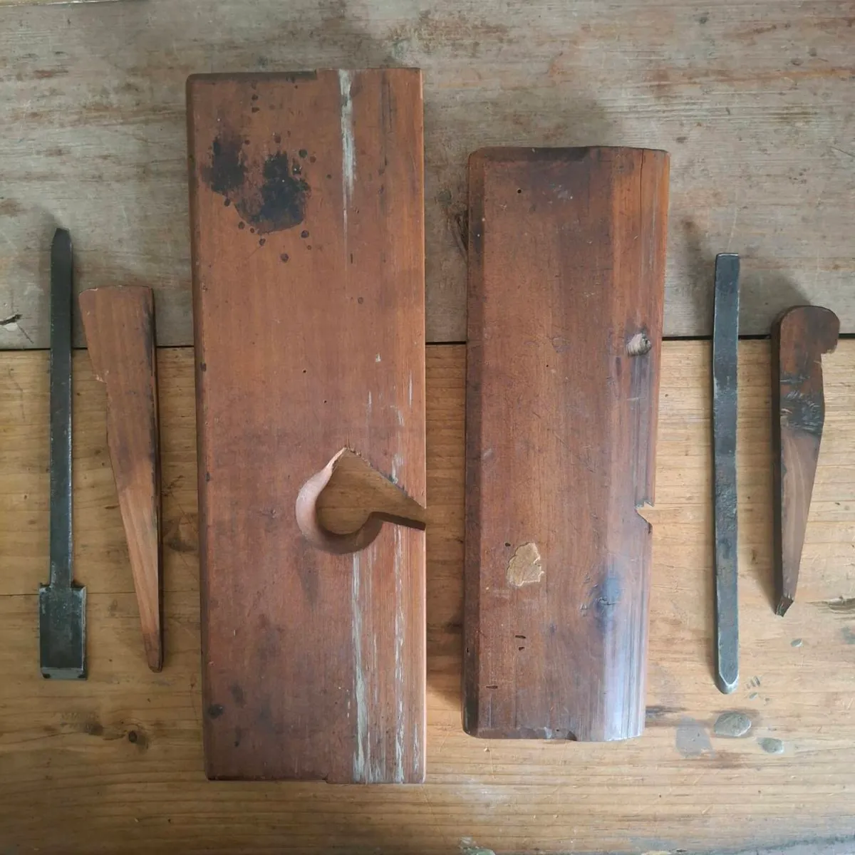 Pair of Antique French Wooden Joinery Planes - Image 2