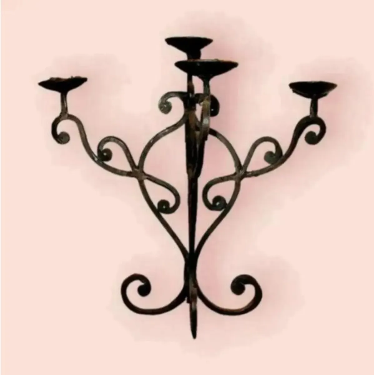 Pair Of Vintage Iron Candleabra - Image 1