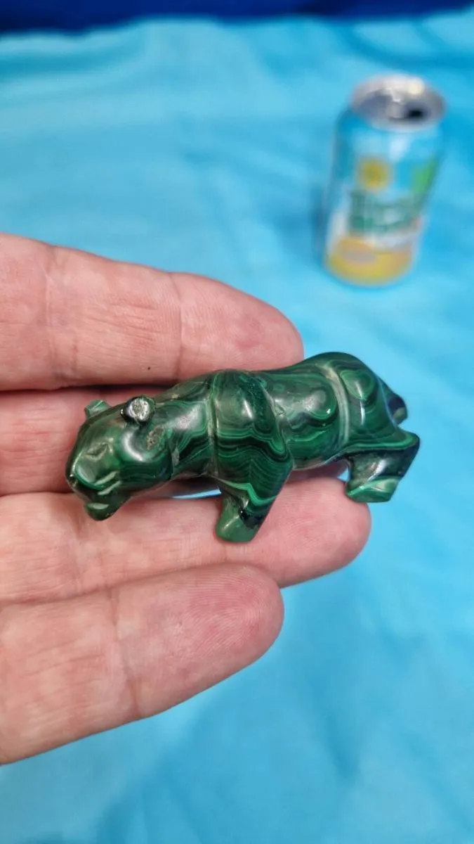Genuine Malachite Carved Animal Set - Image 2