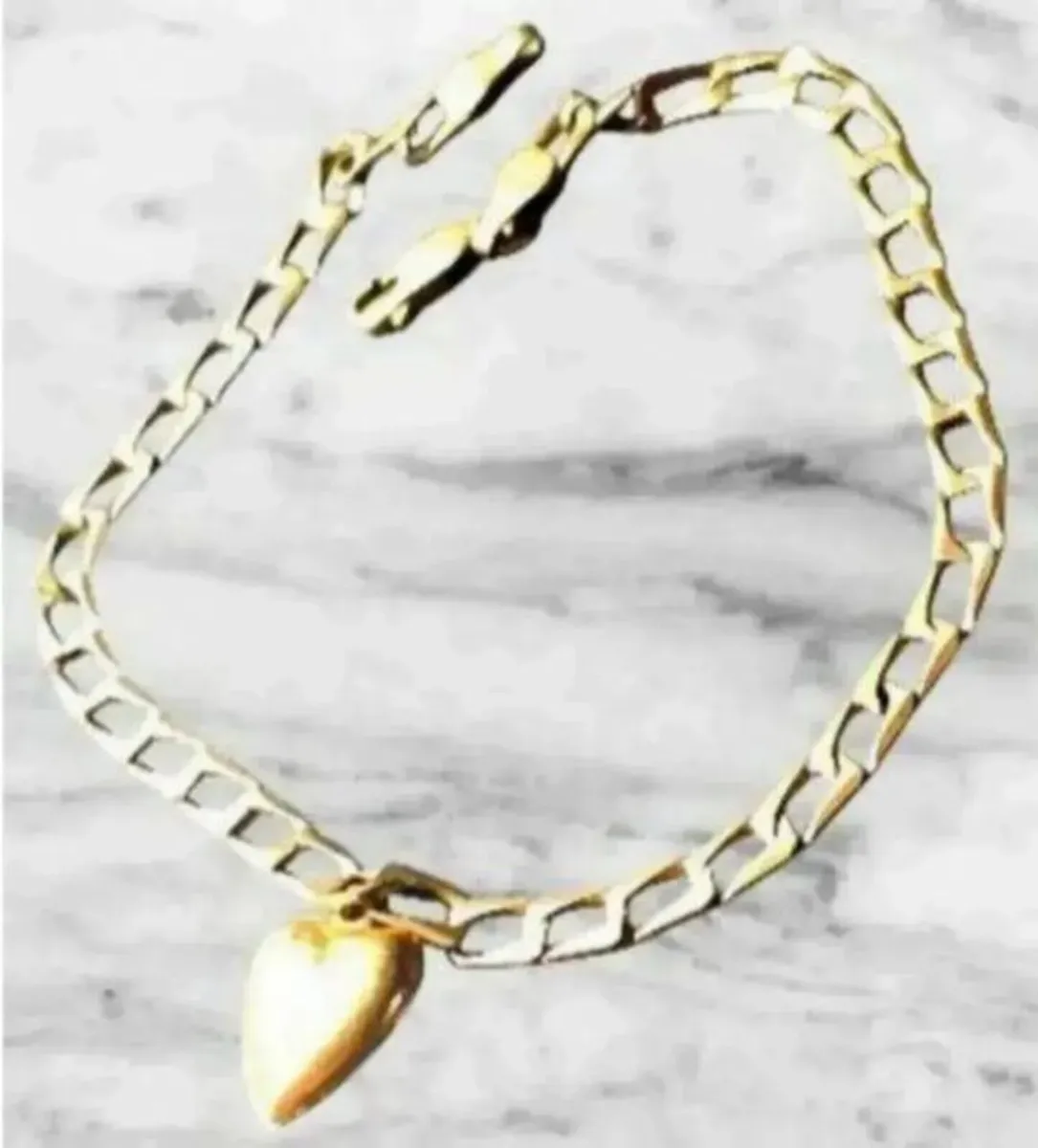 Vintage 9ct & 14ct Heart Charm Bracelet - Image 2