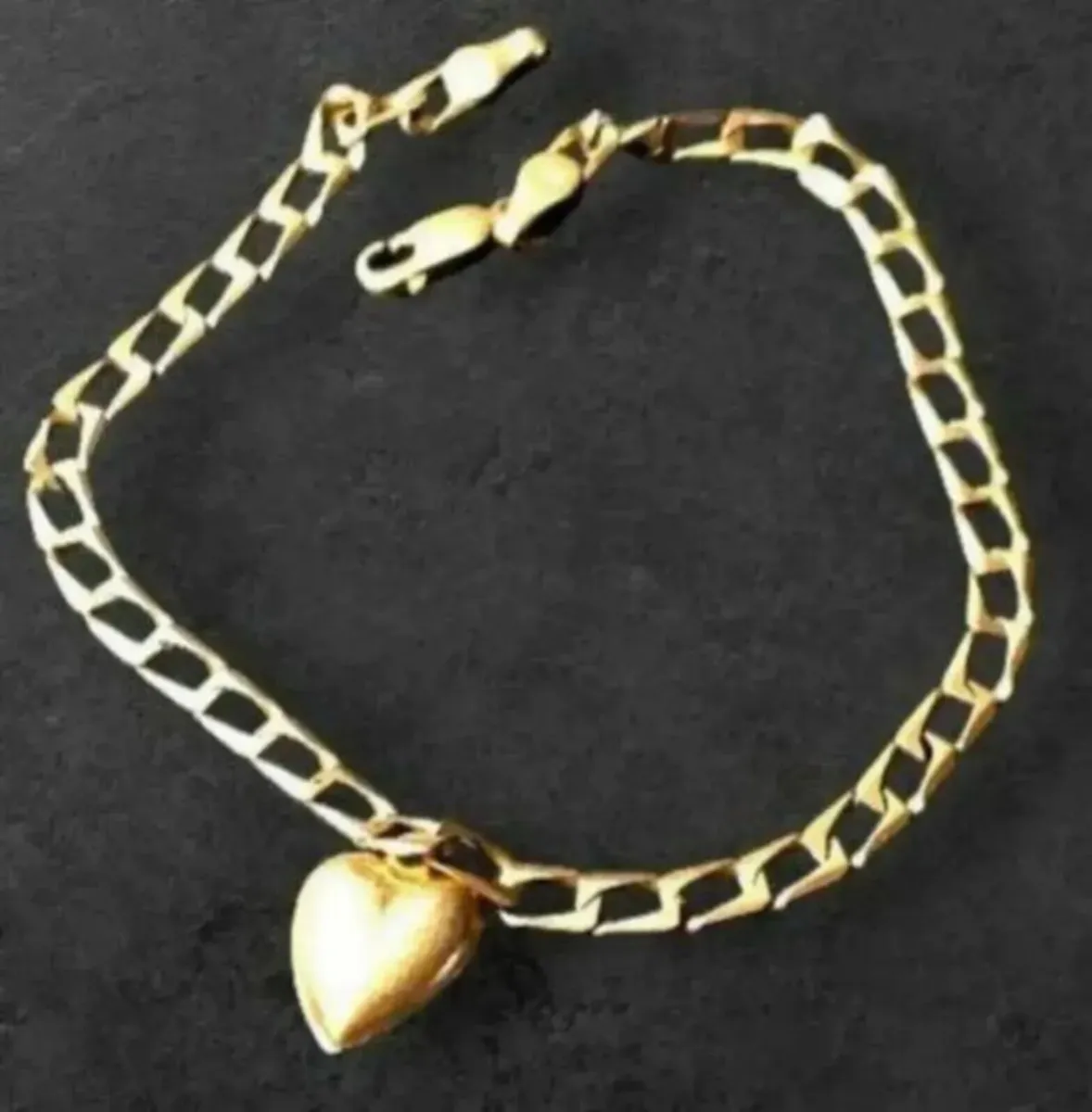 Vintage 9ct & 14ct Heart Charm Bracelet - Image 3