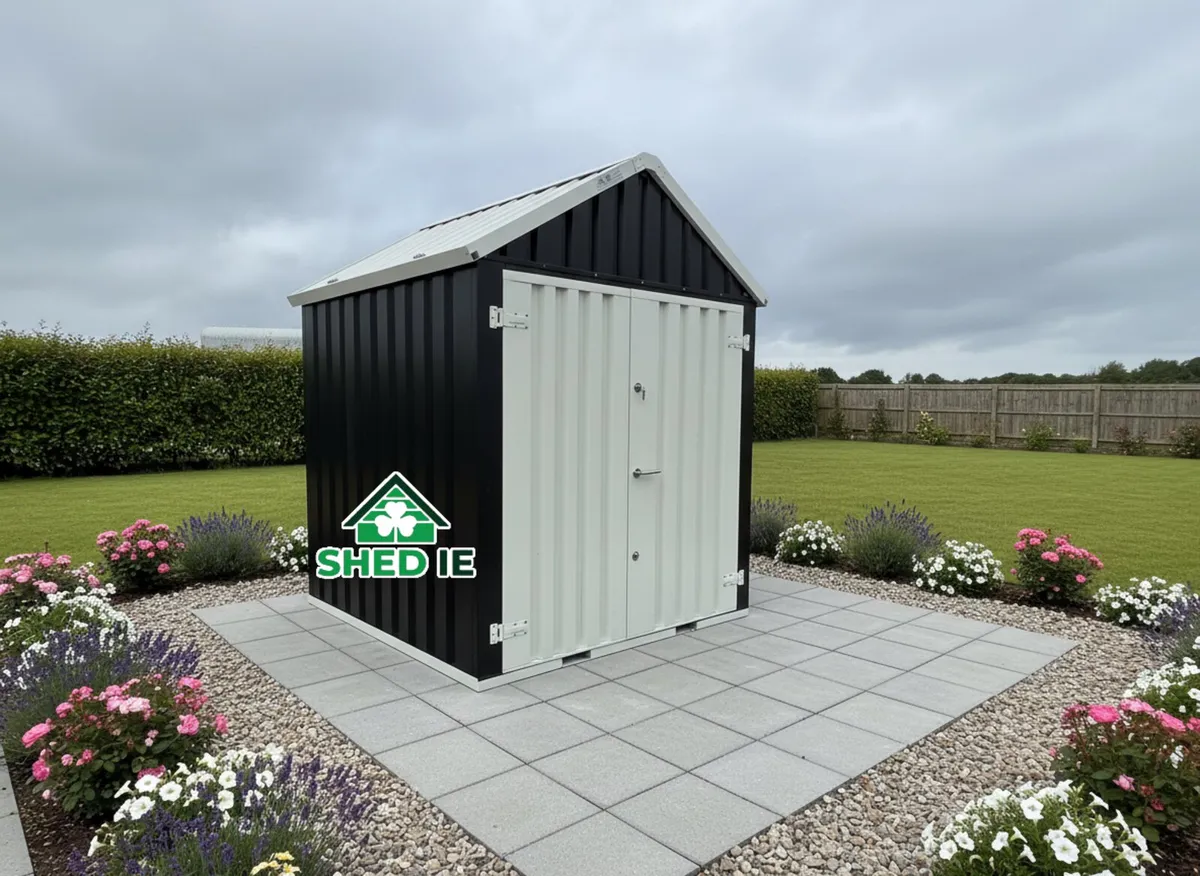 Steel shed including self foundation - 2m × 2m - Image 1