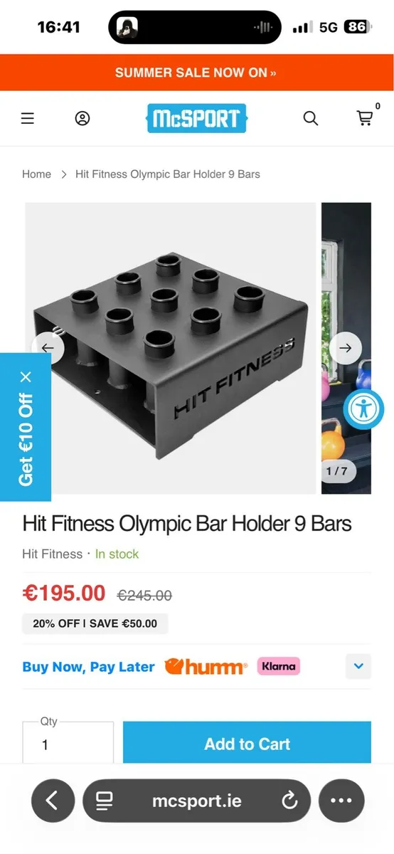 COMMERCIAL OLYMPIC BARBELL HOLDER, HOLDS 9 BARS! - Image 1