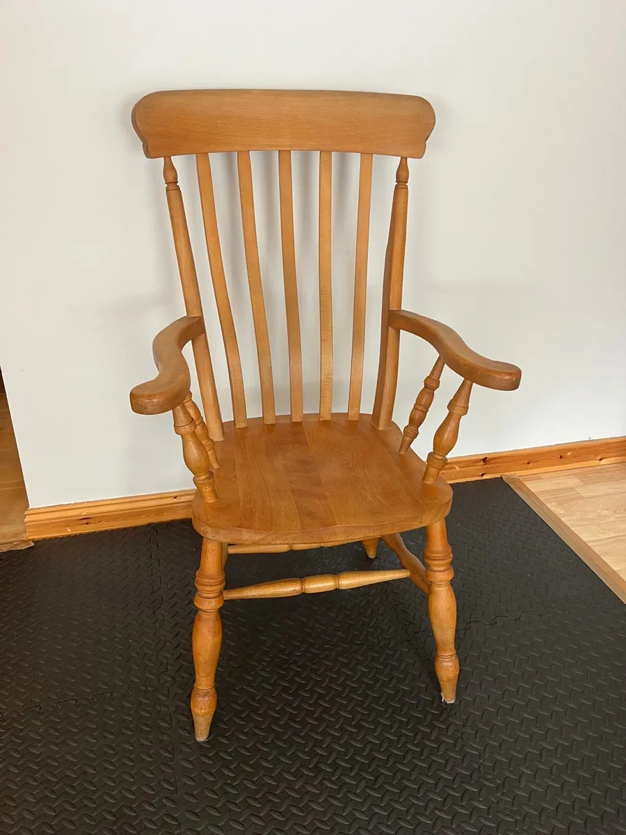 High back solid wood arms chairs - Image 1