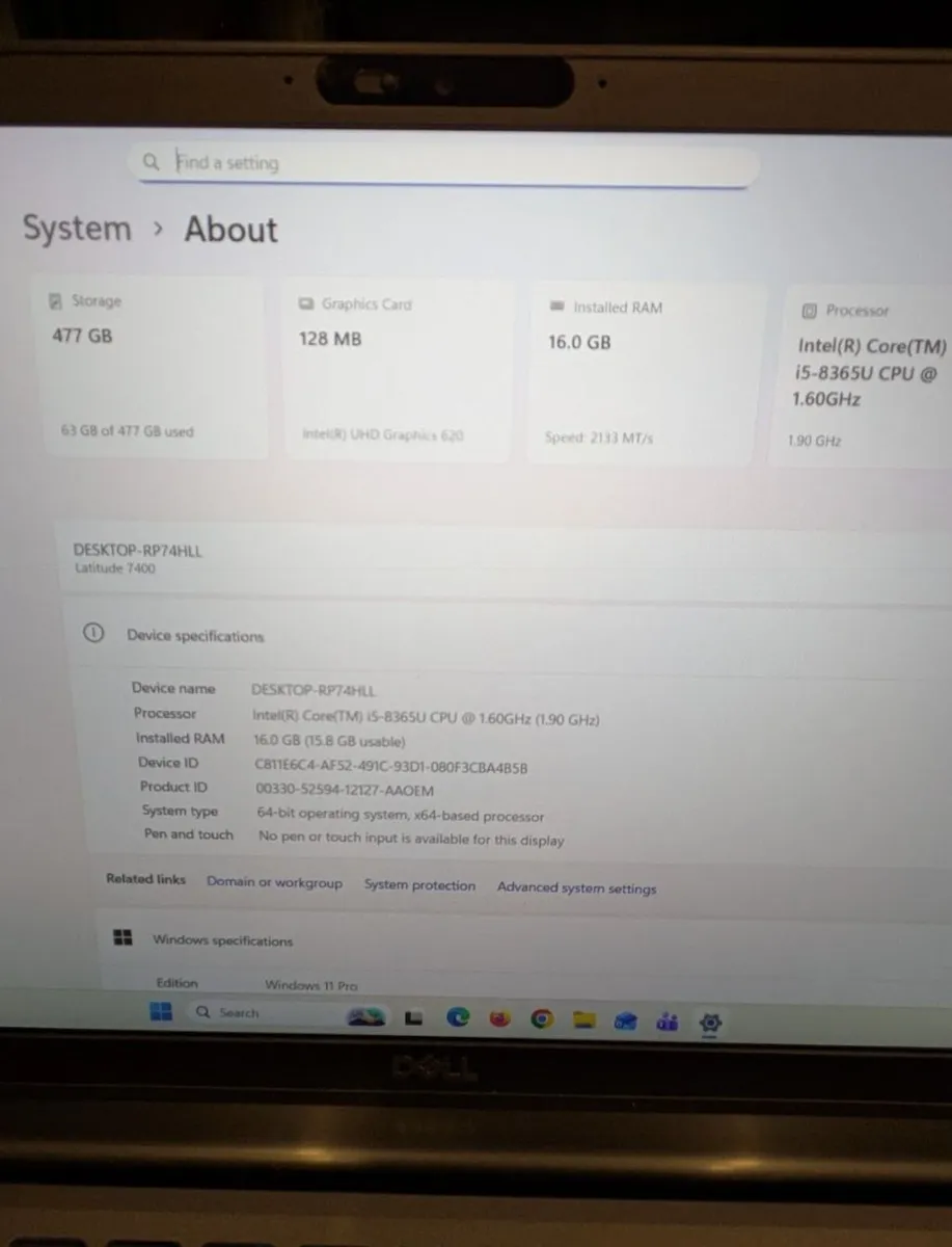Dell Latitude 7400 Intel i5 Win 11 Office 24 16GB - Image 4