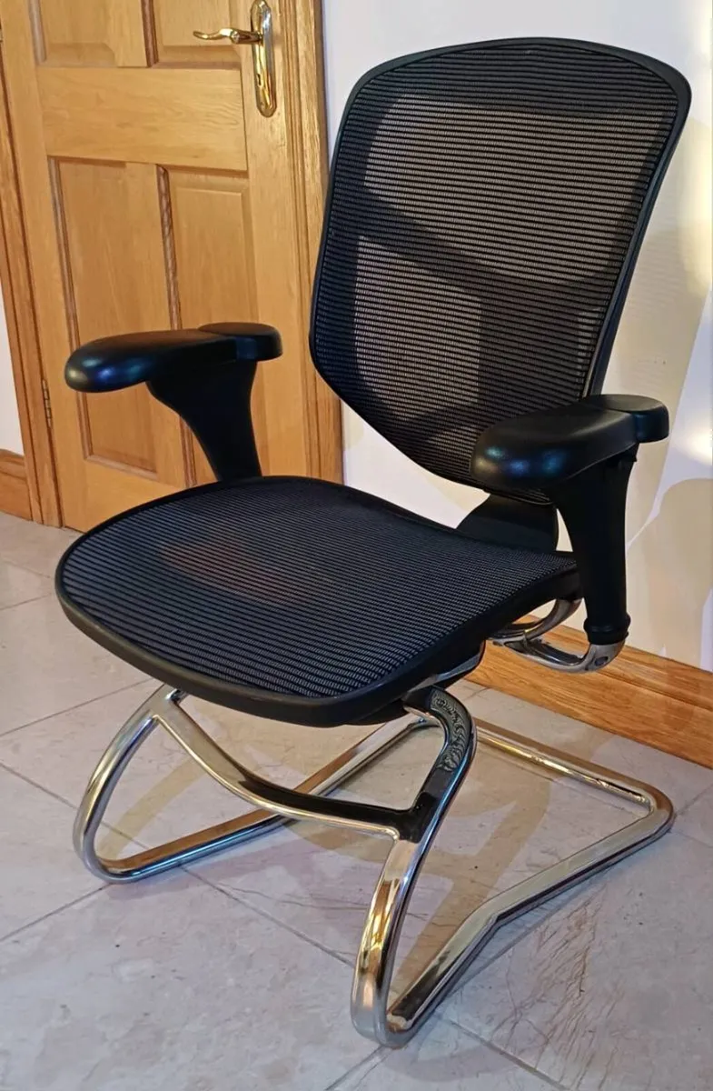 Enjoy Black Mesh Cantilever Chairs - Image 3