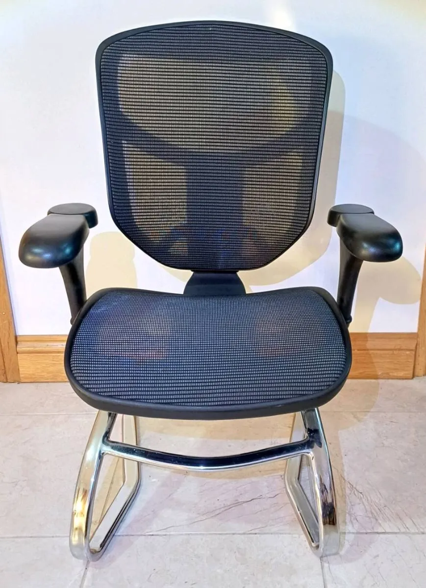 Enjoy Black Mesh Cantilever Chairs - Image 1