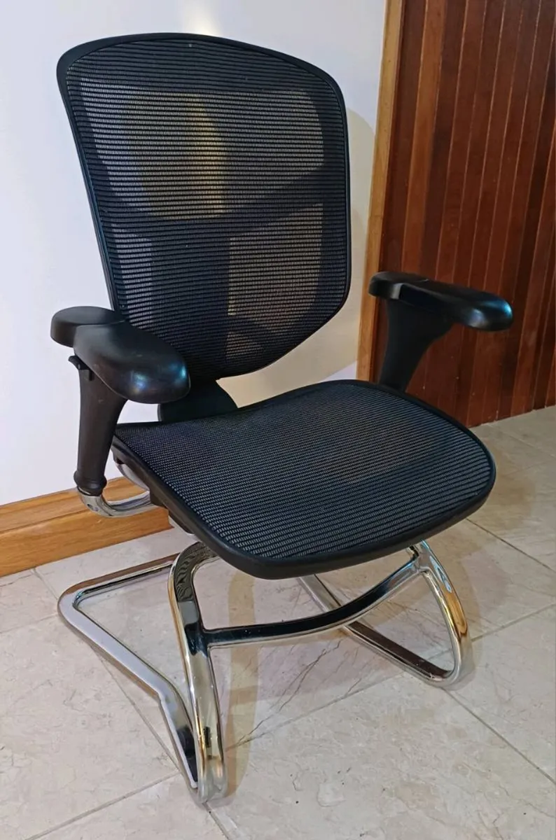 Enjoy Black Mesh Cantilever Chairs - Image 2