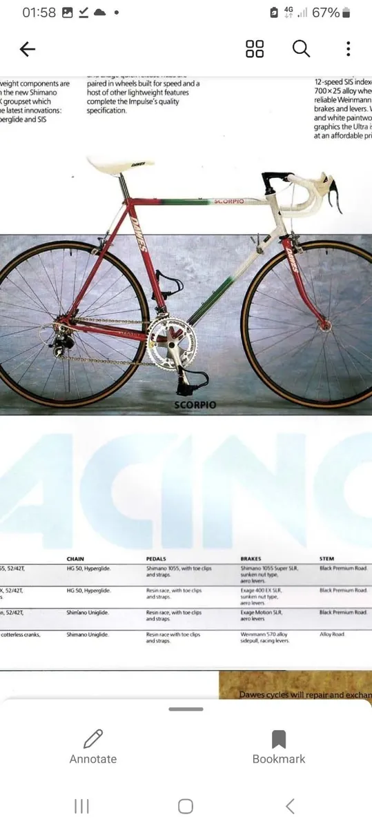 Vintage Road Bike (racer) - Dawes Scorpio - Image 3