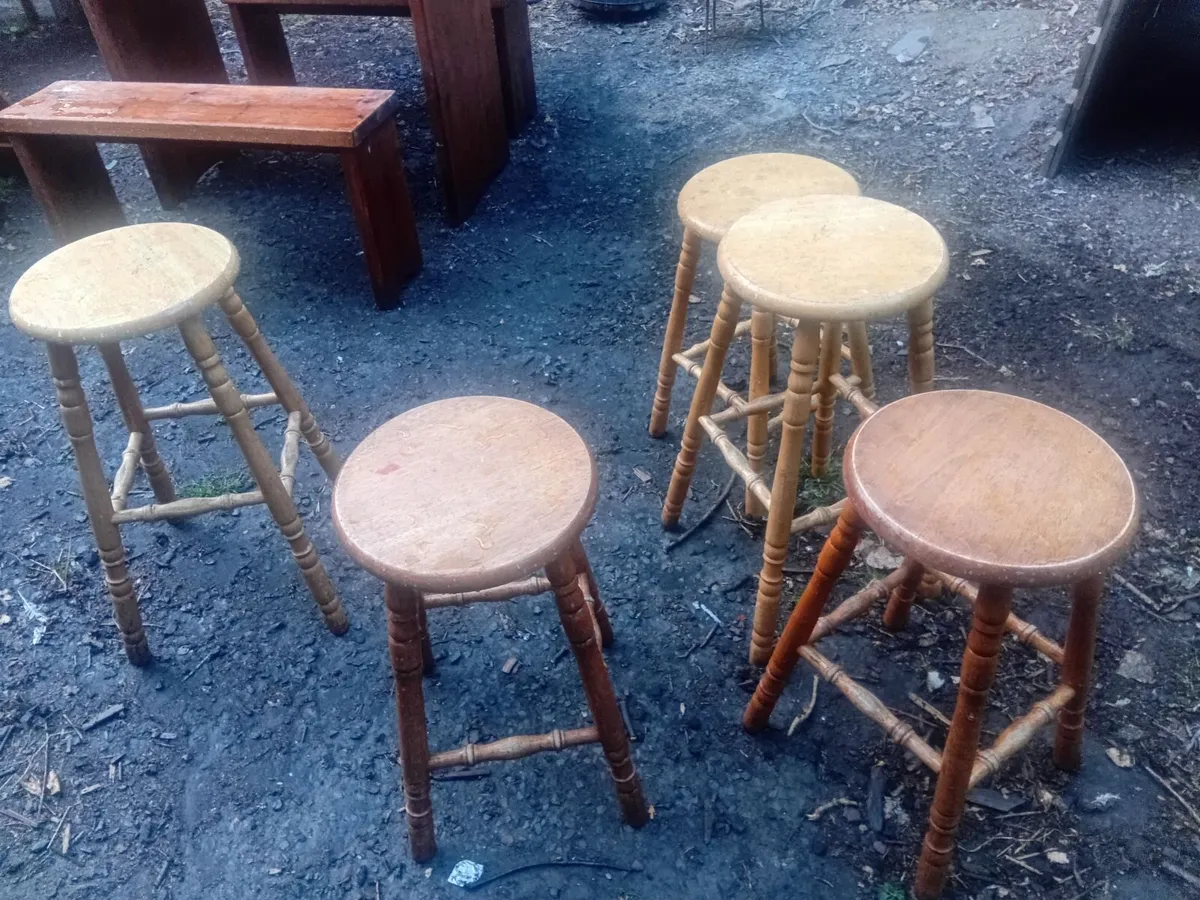 Solid Wood Table and Benches - Image 3