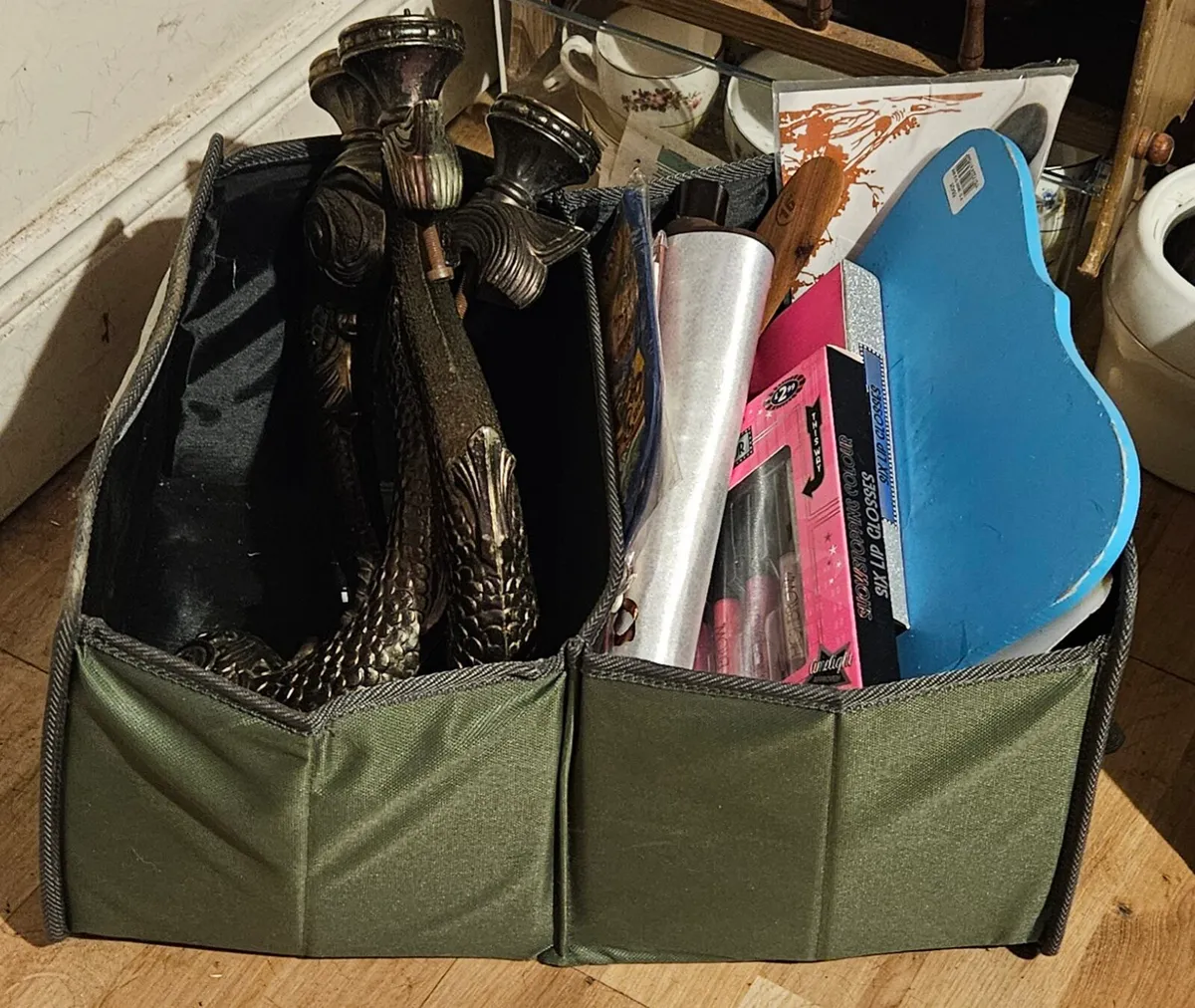 Green Foldable Storage Basket - Image 1