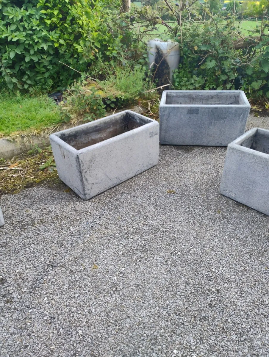 Five Terrazo Stone Planters - Image 1