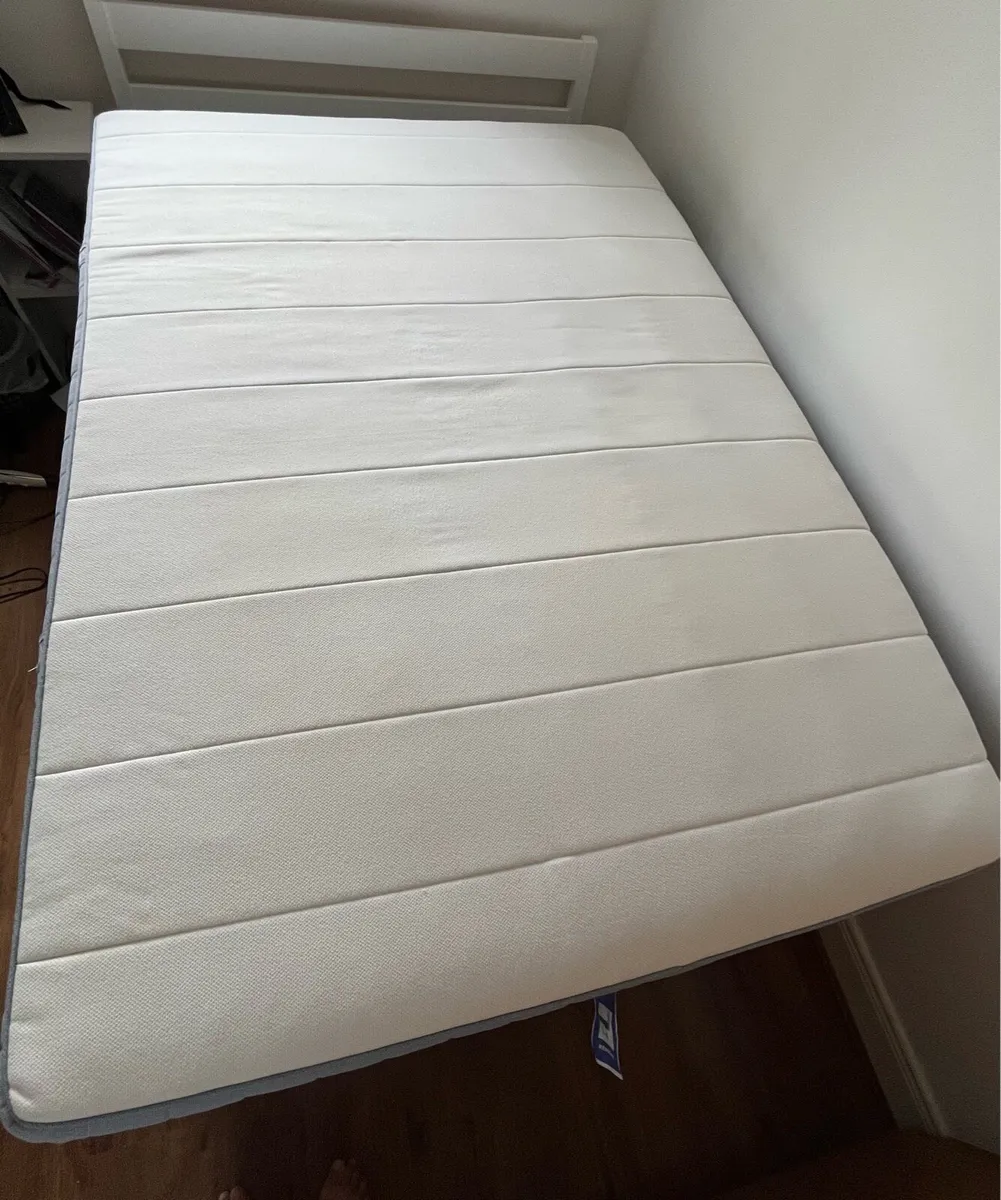 Double bed + mattress+ Ikea mattress topper - Image 4