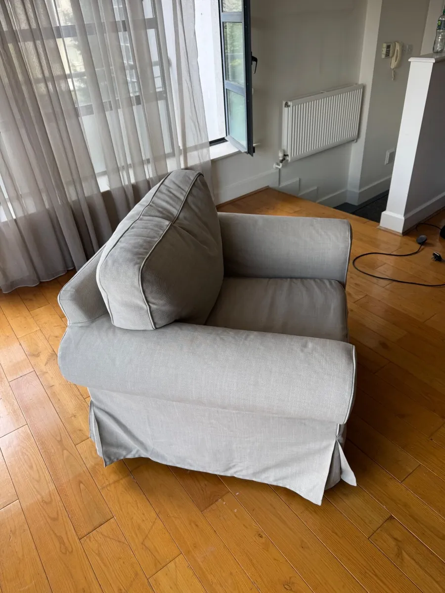 IKEA Armchair – Neutral Beige / Light Grey (Remova - Image 2