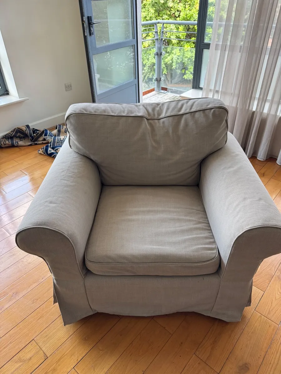 IKEA Armchair – Neutral Beige / Light Grey (Remova - Image 1