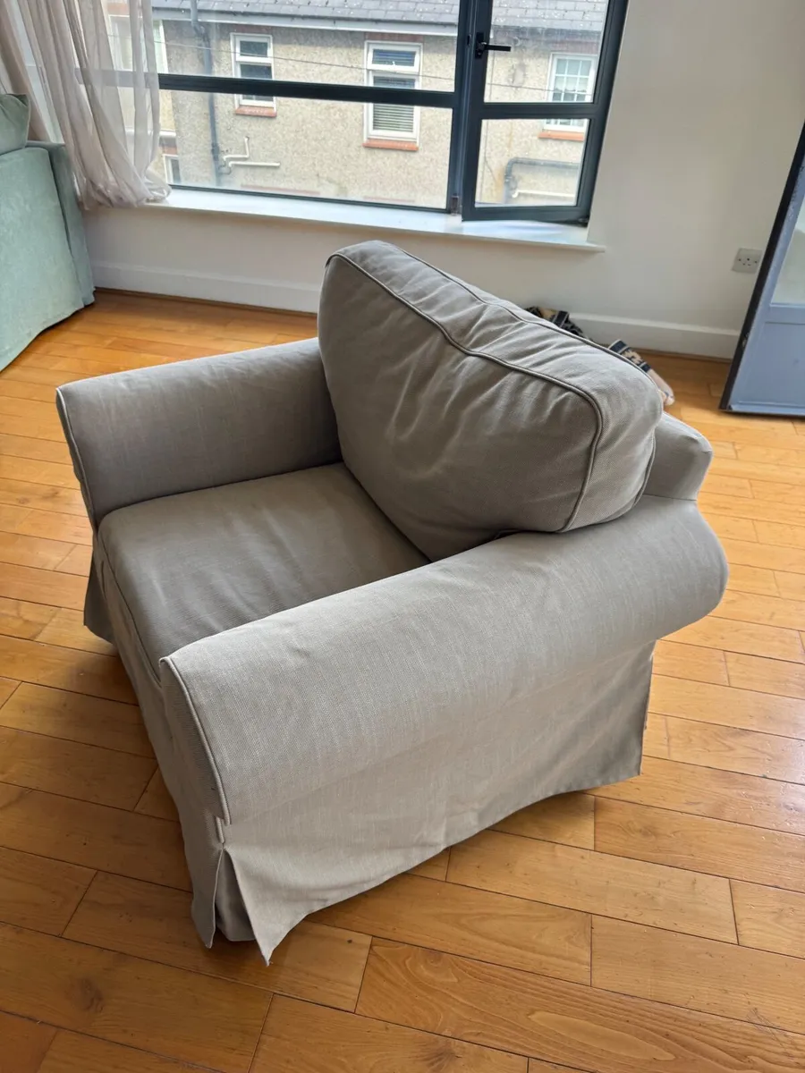 IKEA Armchair – Neutral Beige / Light Grey (Remova - Image 3