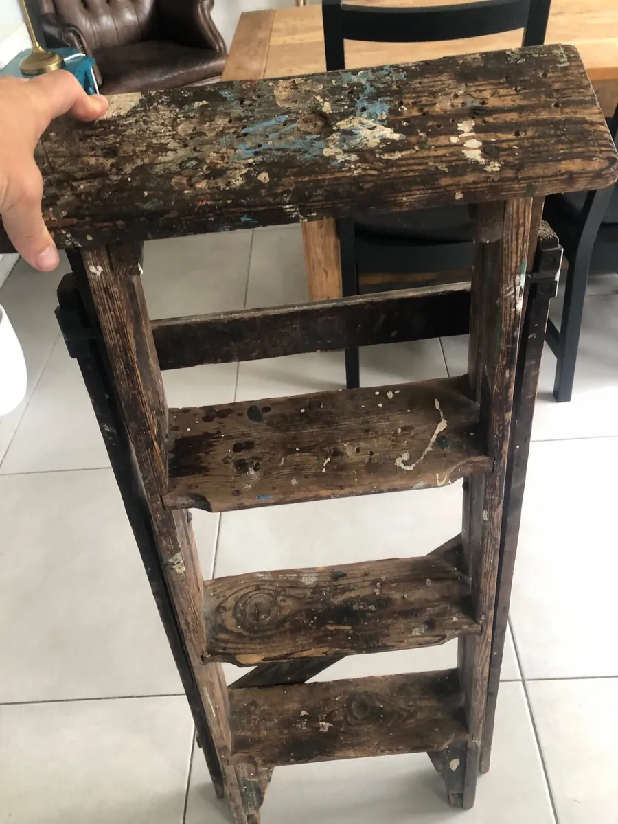 Antique wooden step ladder - Image 4
