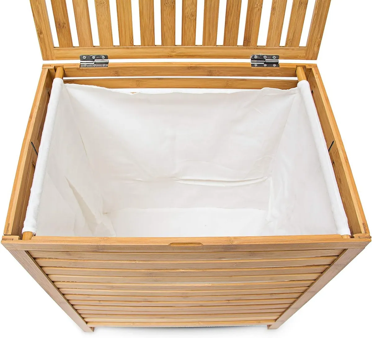 Wooden Laundry Hamper Linen Basket 100L Natural - Image 3