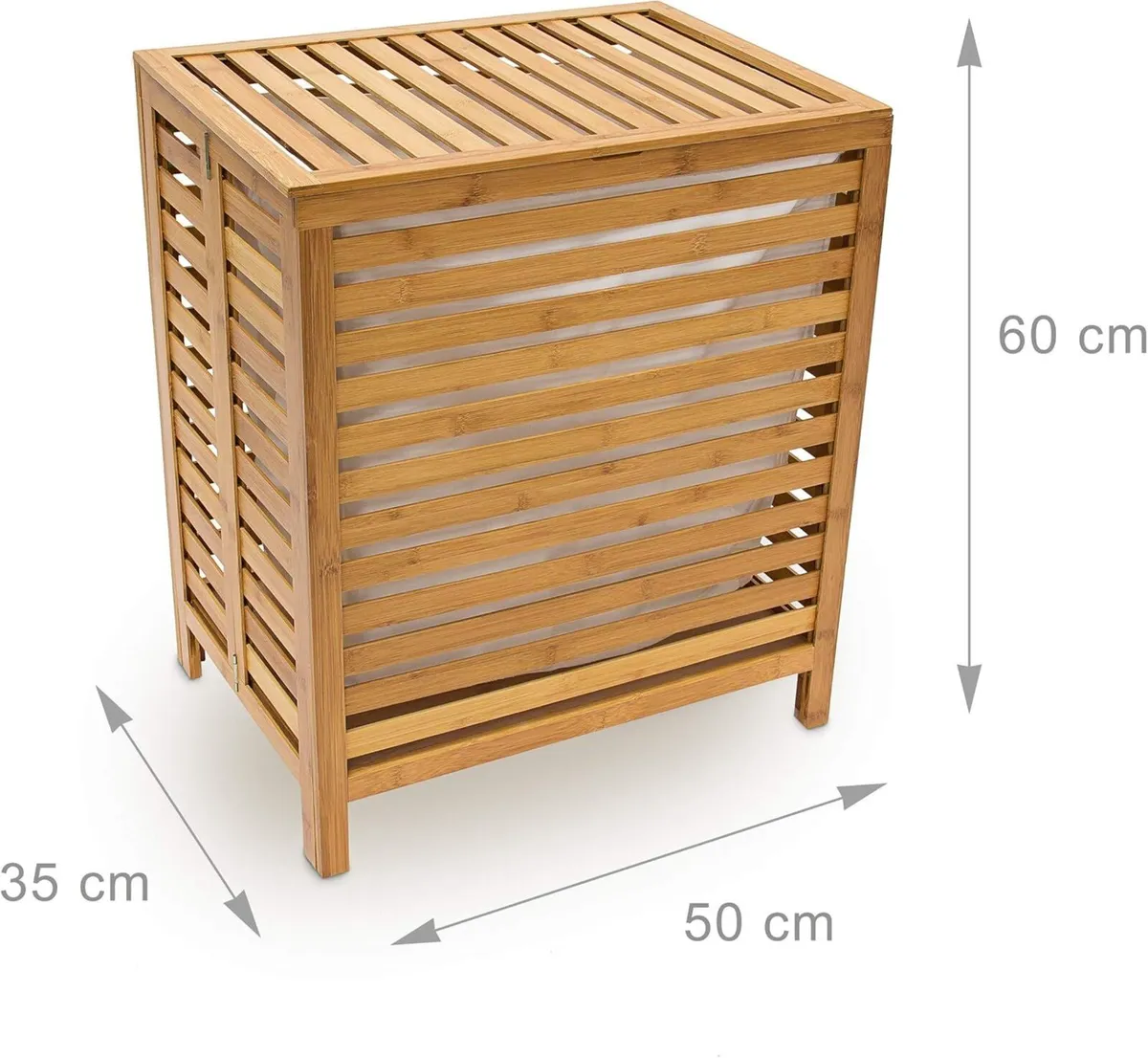Wooden Laundry Hamper Linen Basket 100L Natural - Image 4