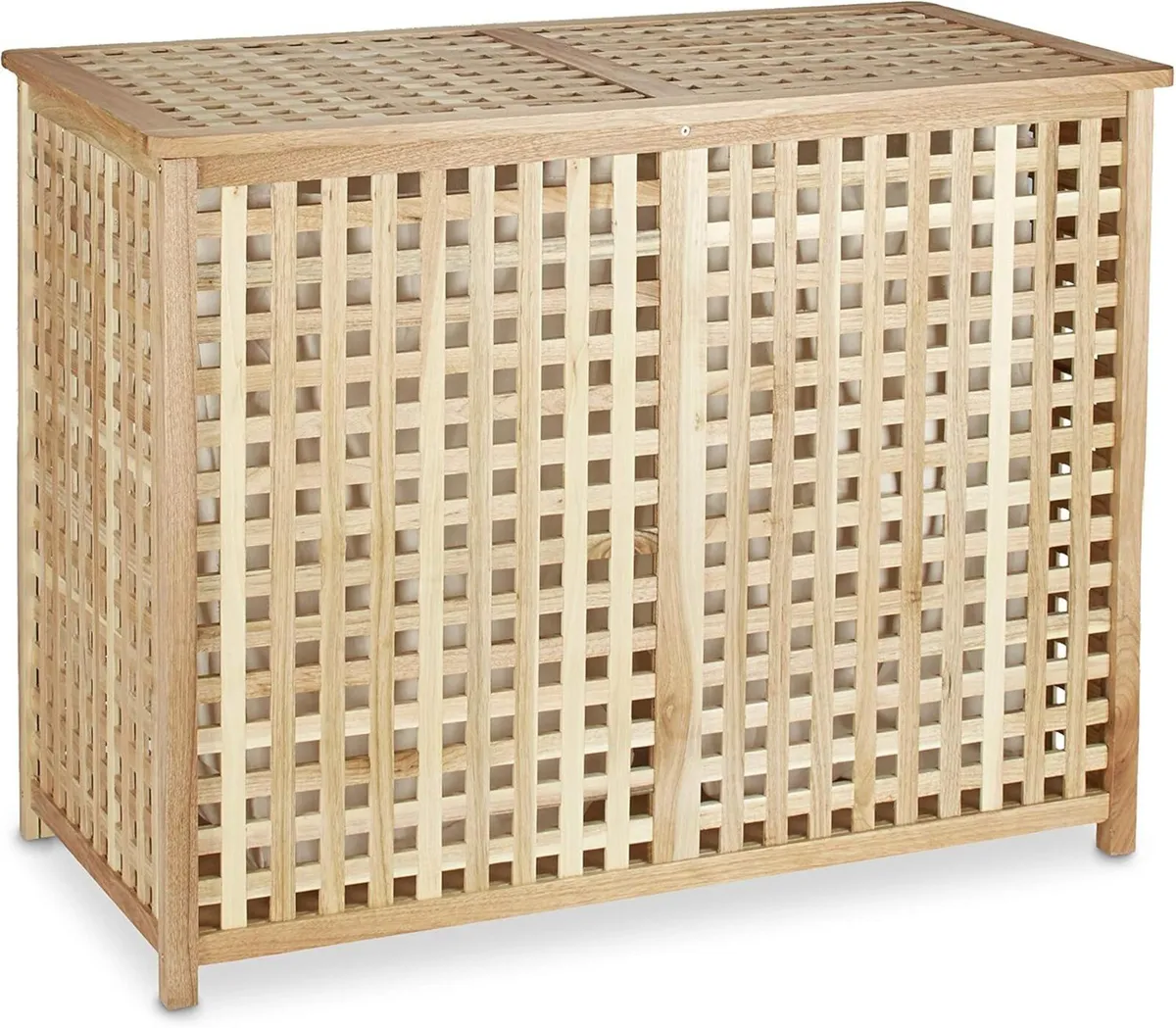 Double Laundry Hamper Basket 2 Part Bin 46.1 - Image 3