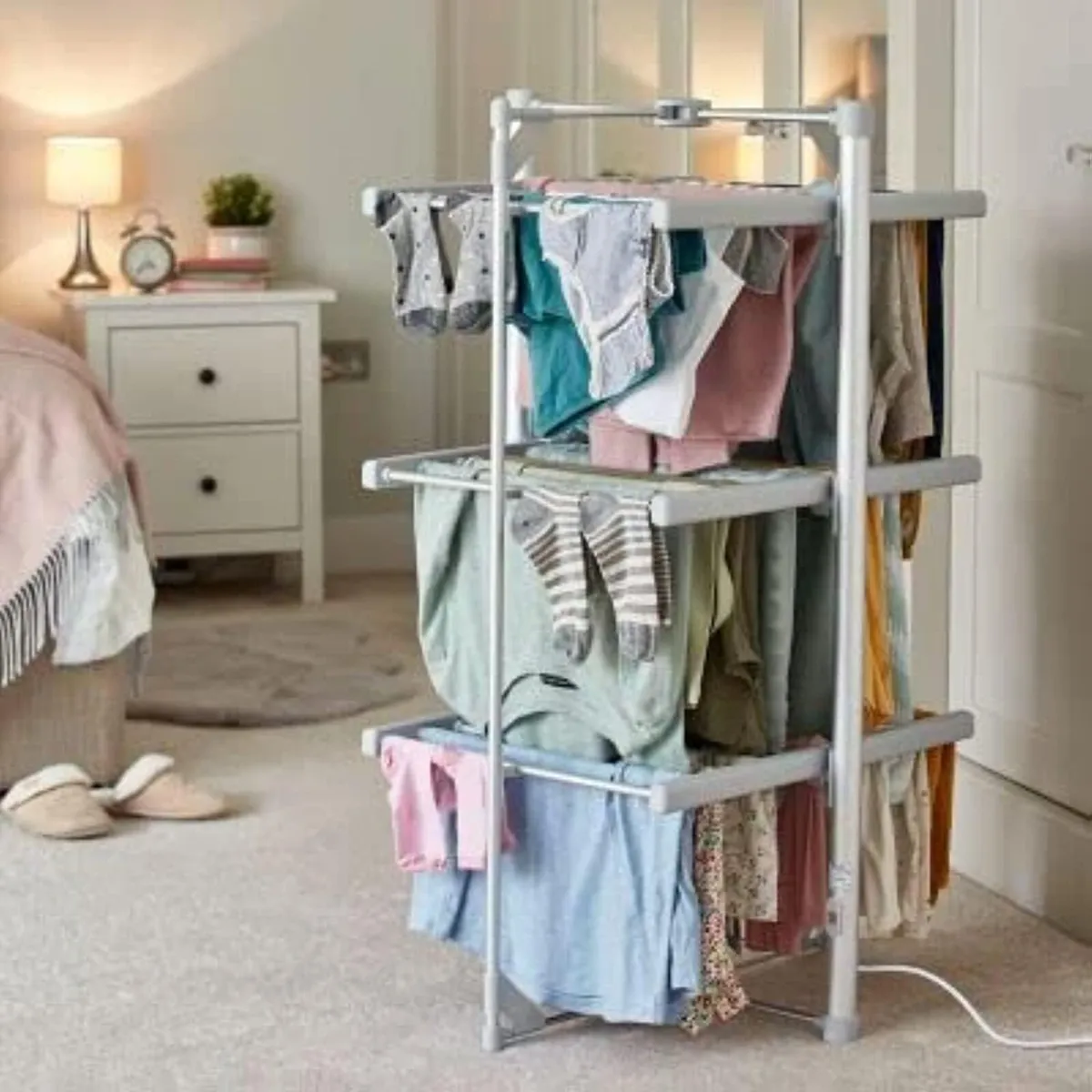 Mini 3-Tier Heated Clothes Airer Foldable Shelves - Image 4