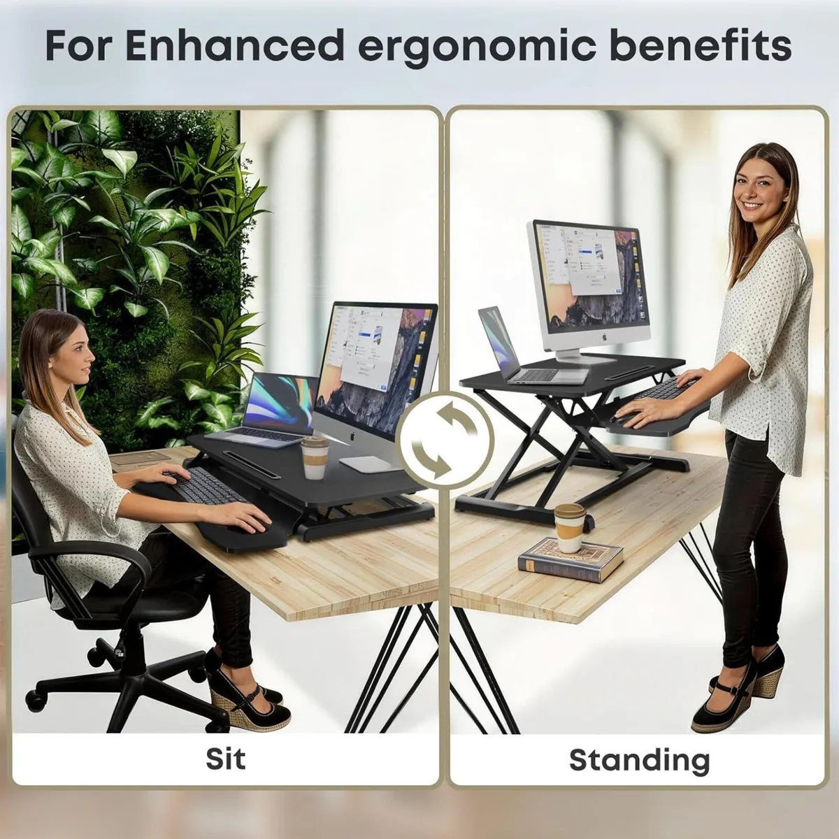 Standing Desk Converter Height Adjustable Sit - Image 4
