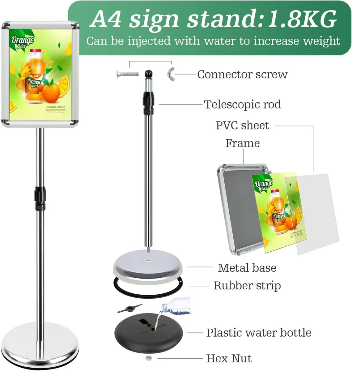 A4 Stand Sign Holder Display Free Standing Signs - Image 4