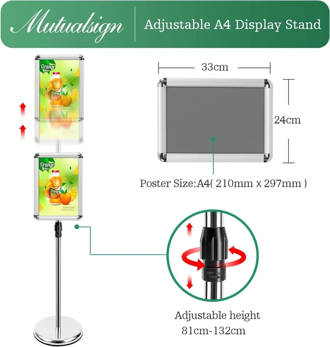 A4 Stand Sign Holder Display Free Standing Signs - Image 3