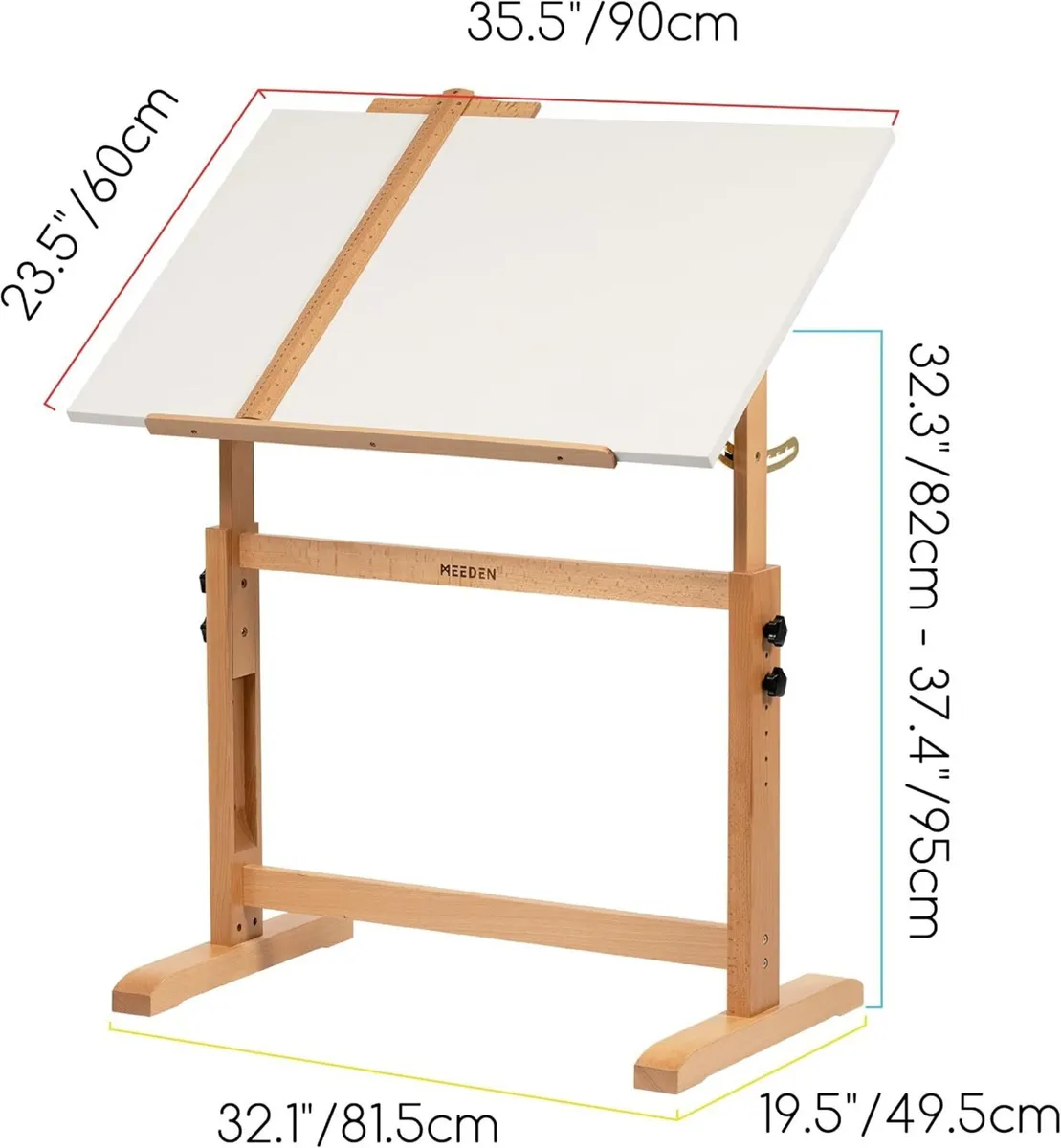 Adjustable Drafting Table: 35.5" X 23.5" Art - Image 3