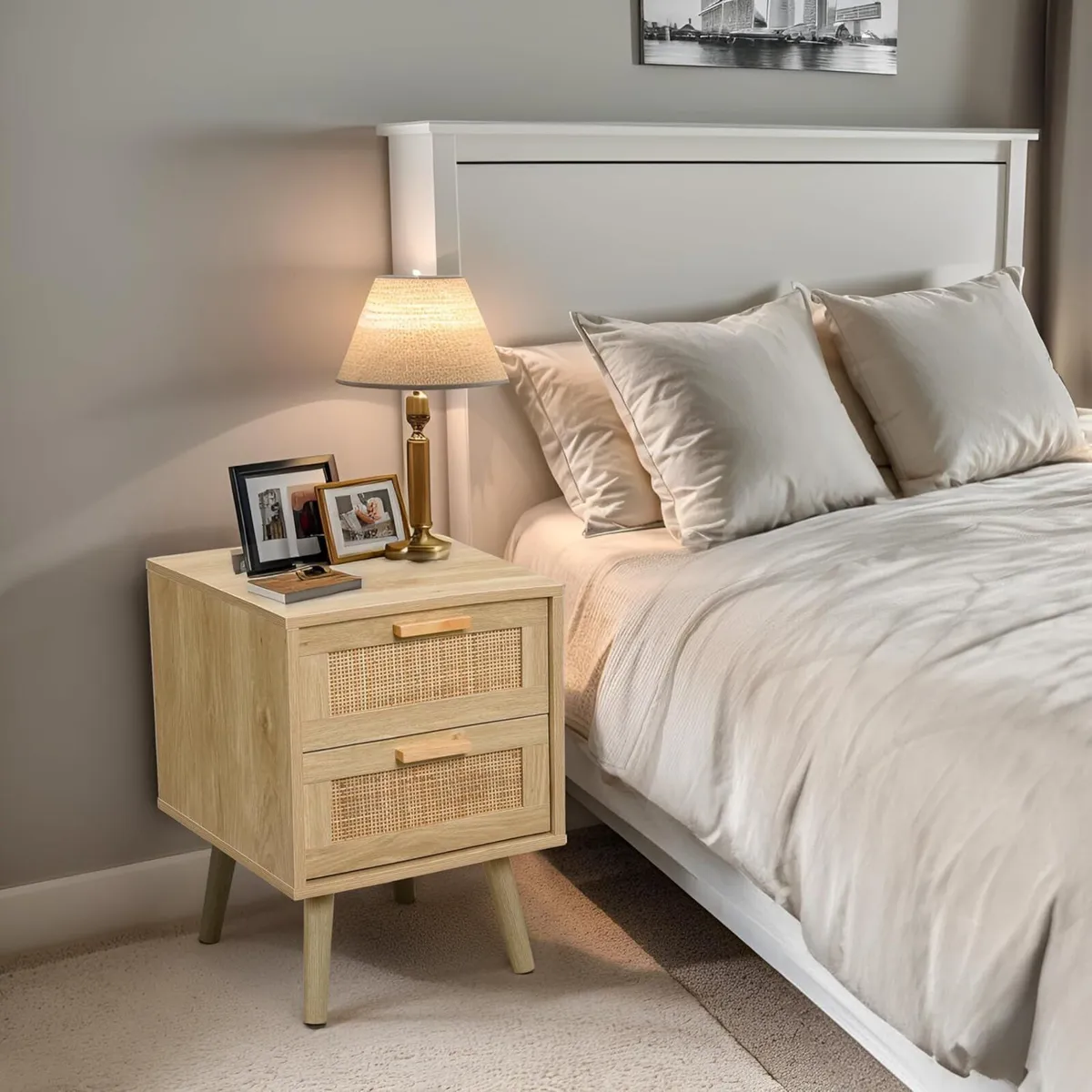Bedside Tables Side Table with 2 Hand Made (Set - Image 4