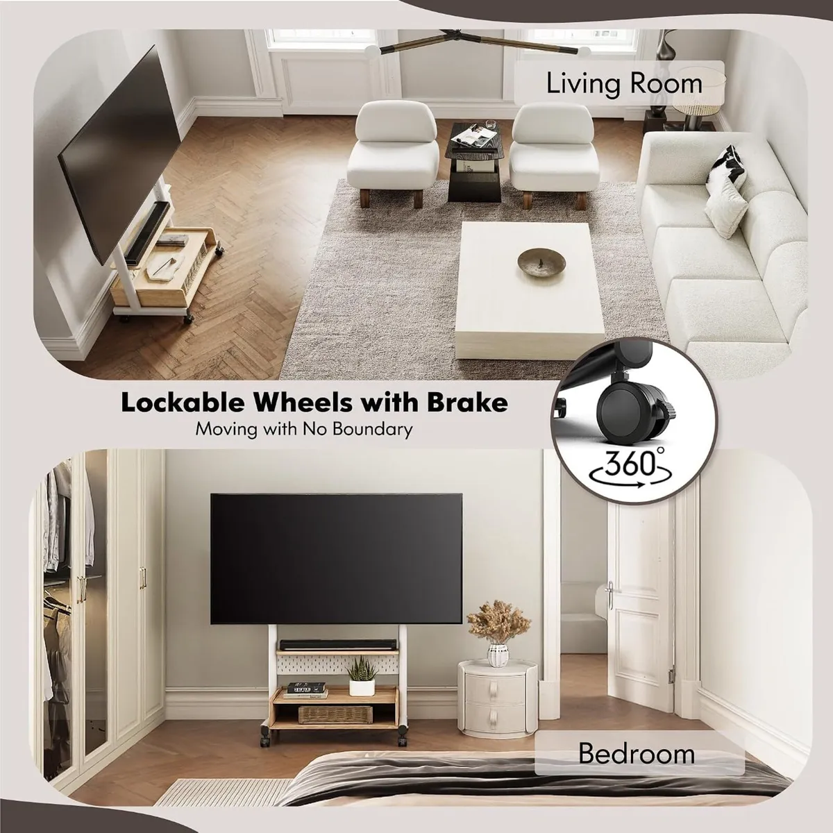 TV Stand on Wheels with Peg Board - Image 4