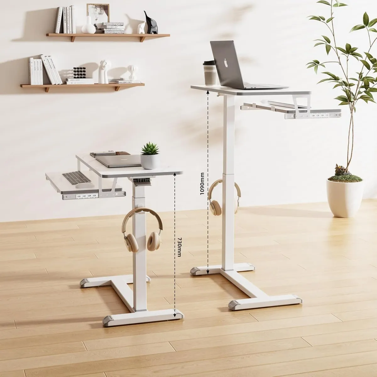 Mobile Standing Desk with Keyboard Tray Height - Image 2