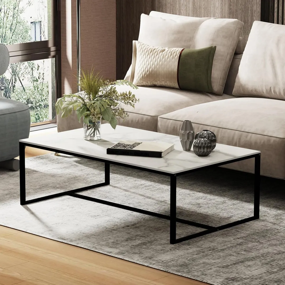 Coffee Tables Sintered Stone: 100CM Long Marble - Image 3
