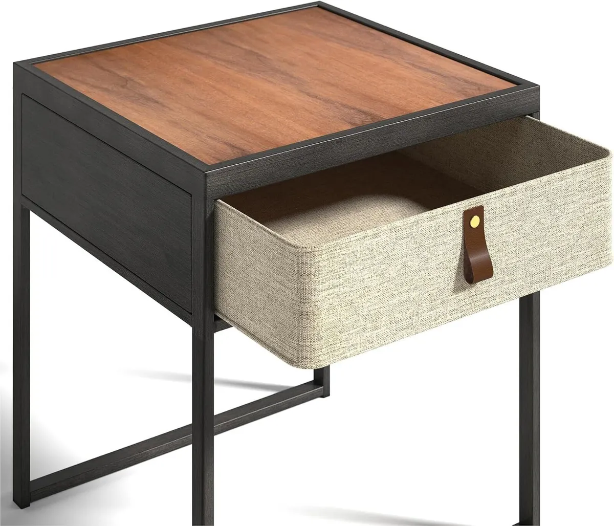 Nightstand 45x43x52CM Metal and Wood Side Table - Image 3