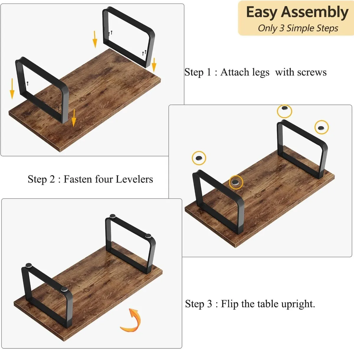 Rustic Coffee Table 60dx120wx46.5h Cm Industrial - Image 4