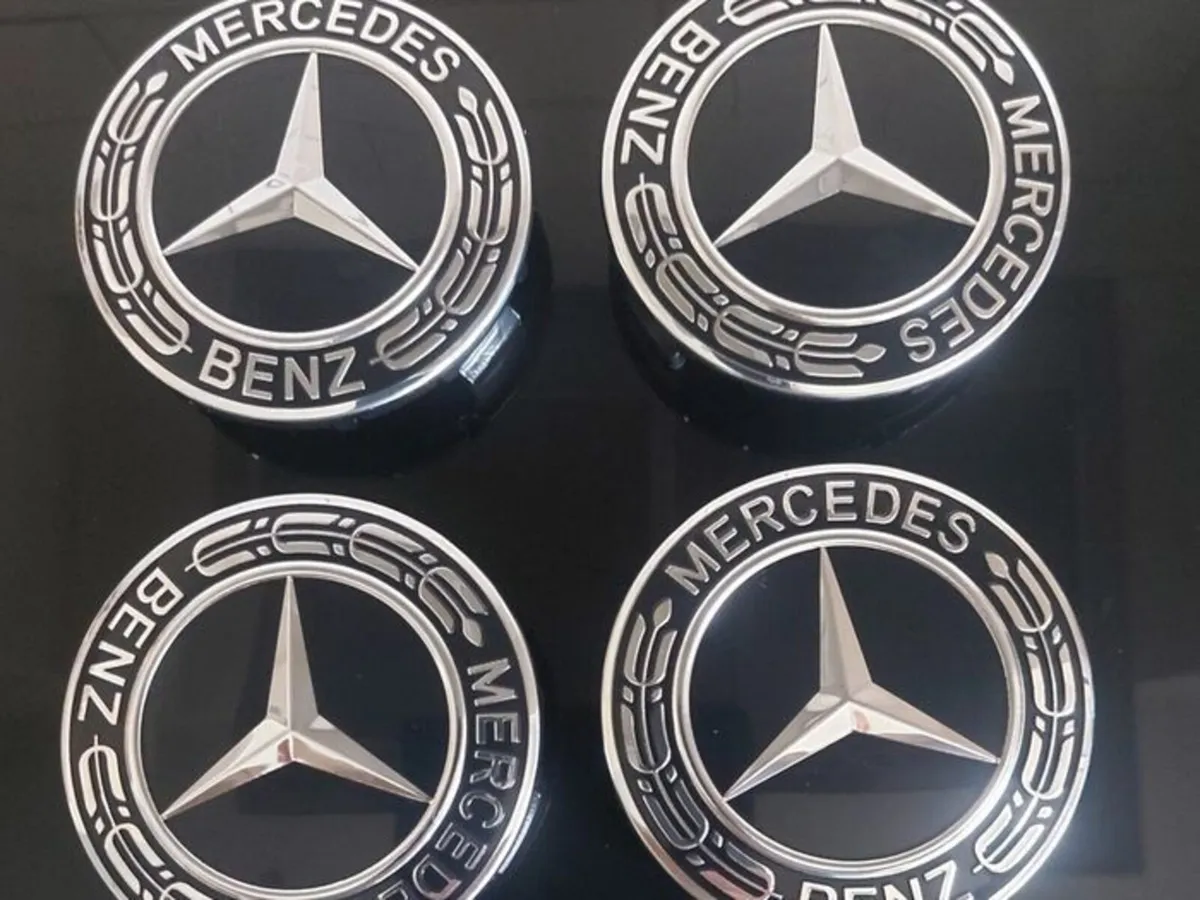 4 x Mercedes Centre Caps (Black) FREE POST - Image 1