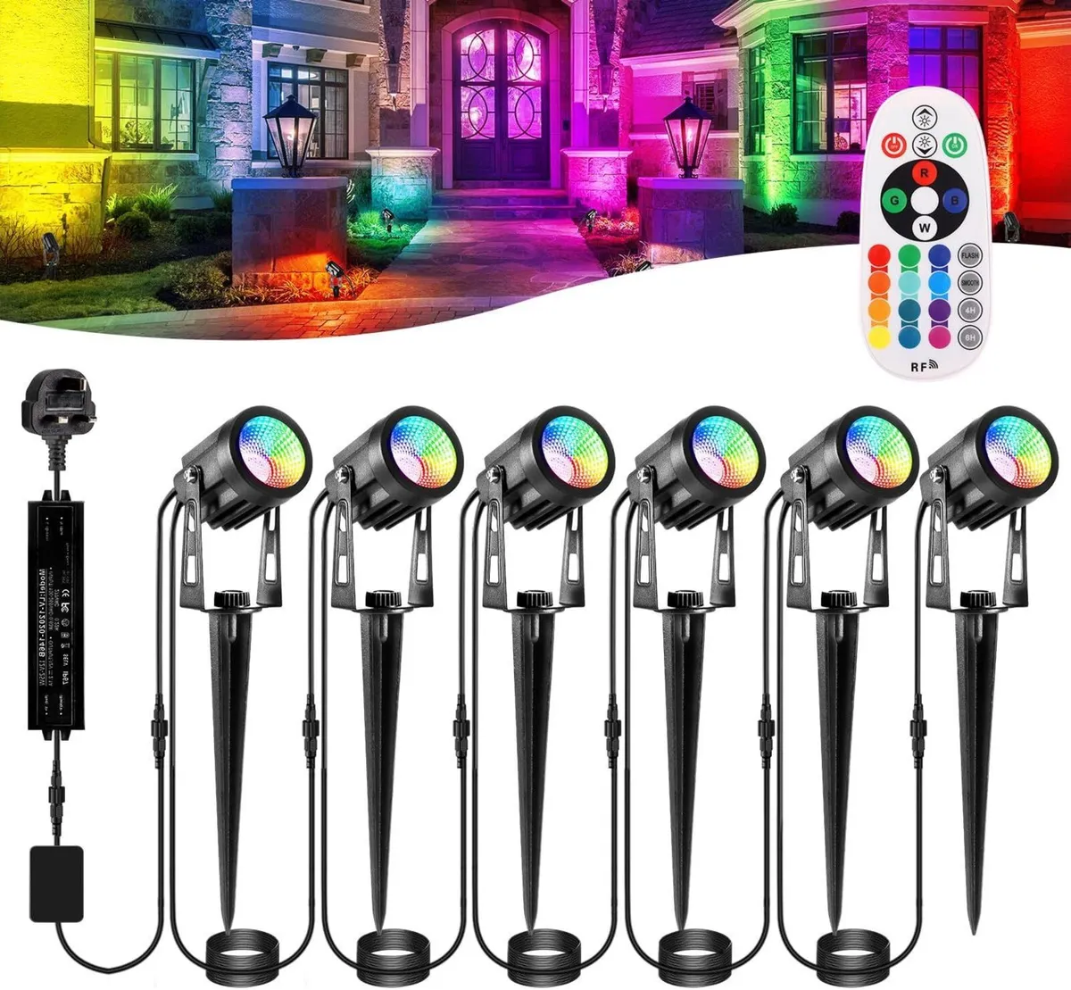Garden Spike Lights: Colour Changing Lights Mains - Image 1