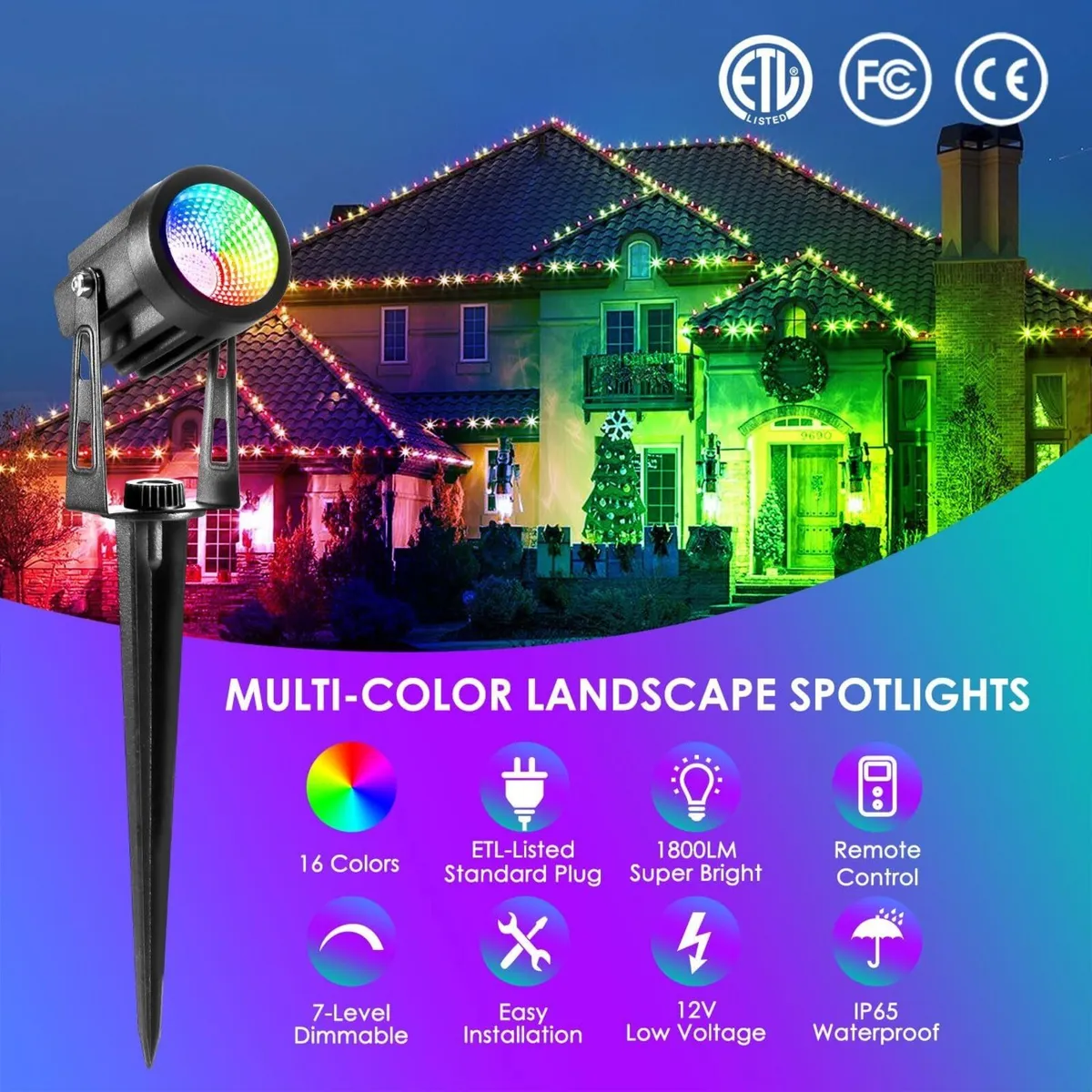 Garden Spike Lights: Colour Changing Lights Mains - Image 2