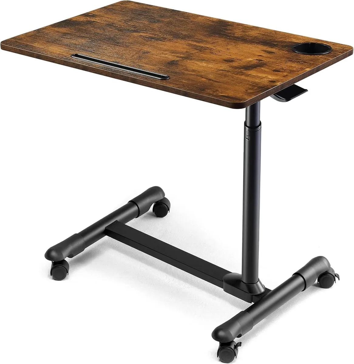 Mobile Overbed Table Height Adjustable with Wheels - Image 1