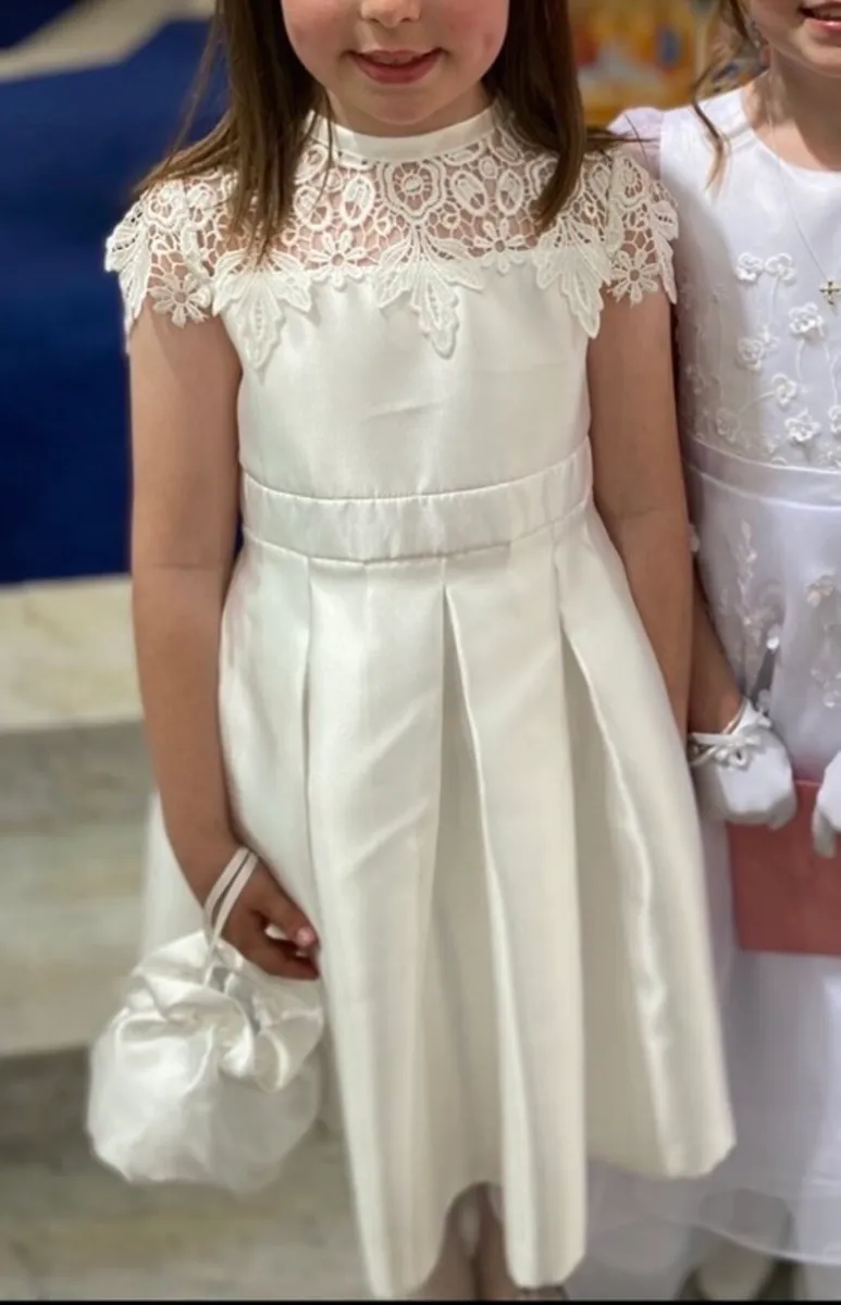 Darcy Bow Communion Dress and Bag - Image 1