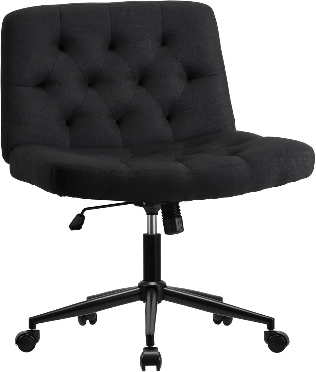 Mid-Back Cross-Legged Desk Chair Vanity Dressing - Image 1
