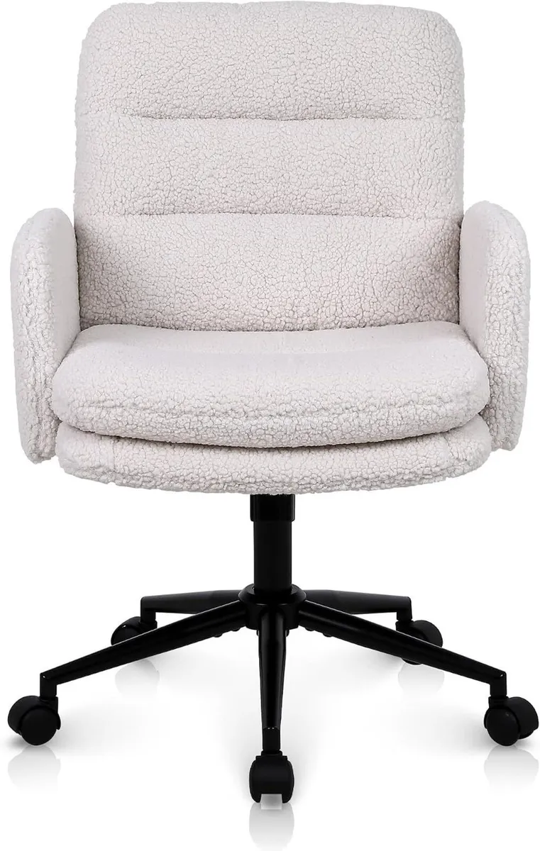 Desk Chair Faux Cashmere Office High Backrest Soft - Image 1