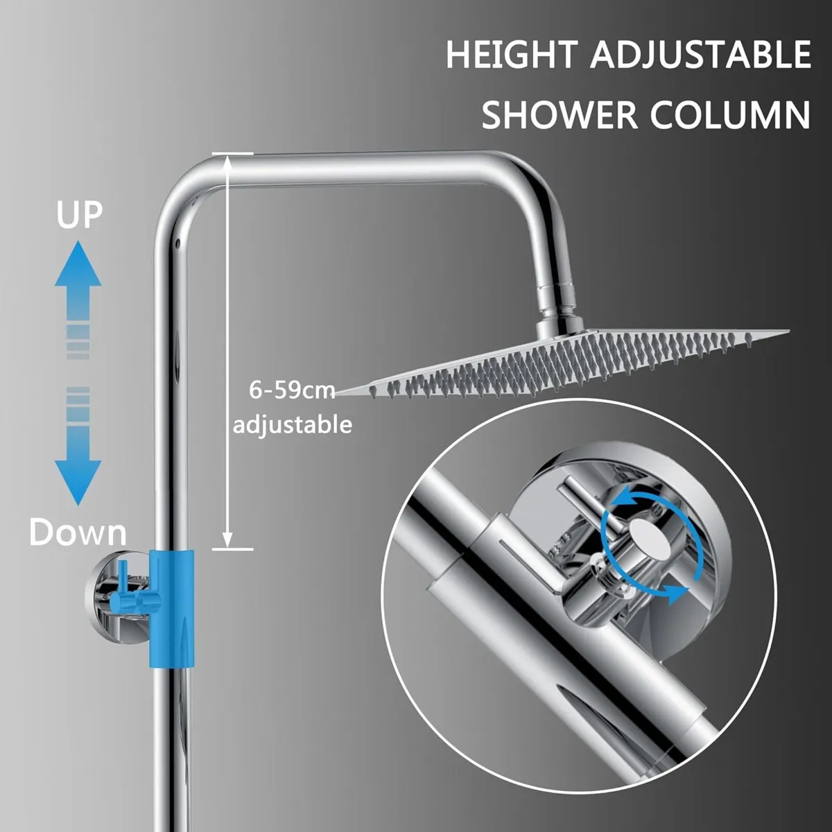Bar Mixer Shower Set System Adjustable Height - Image 3