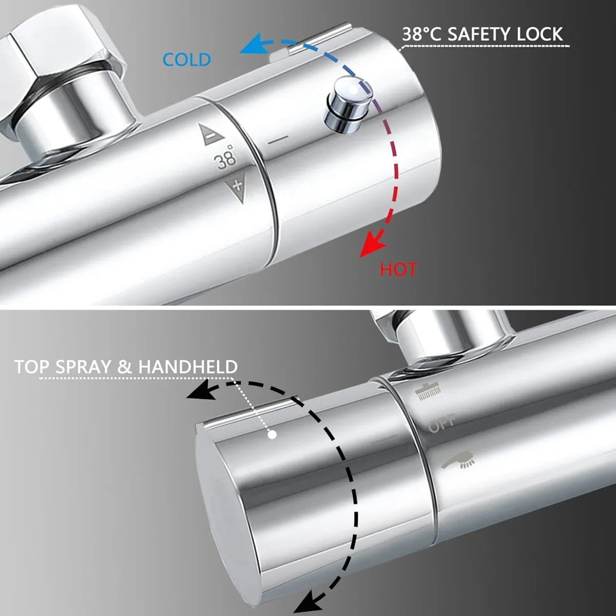 Bar Mixer Shower Set System Adjustable Height - Image 2