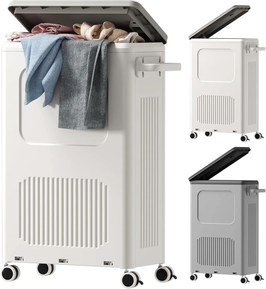Plastic Laundry Basket with Lid 50L Washing - Image 1