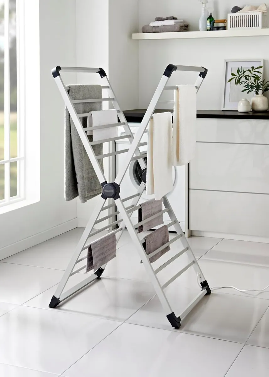 X-Frame Folding Heated Clothes Airer 12.5m - Image 4