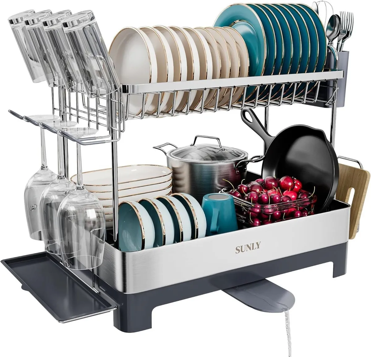 2 Tier Dish Drying Rack Extra Large - Image 1
