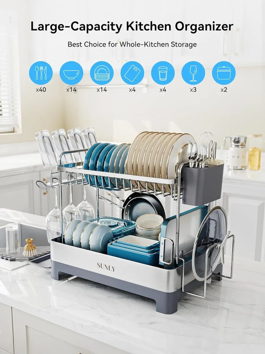 2 Tier Dish Drying Rack Extra Large - Image 2