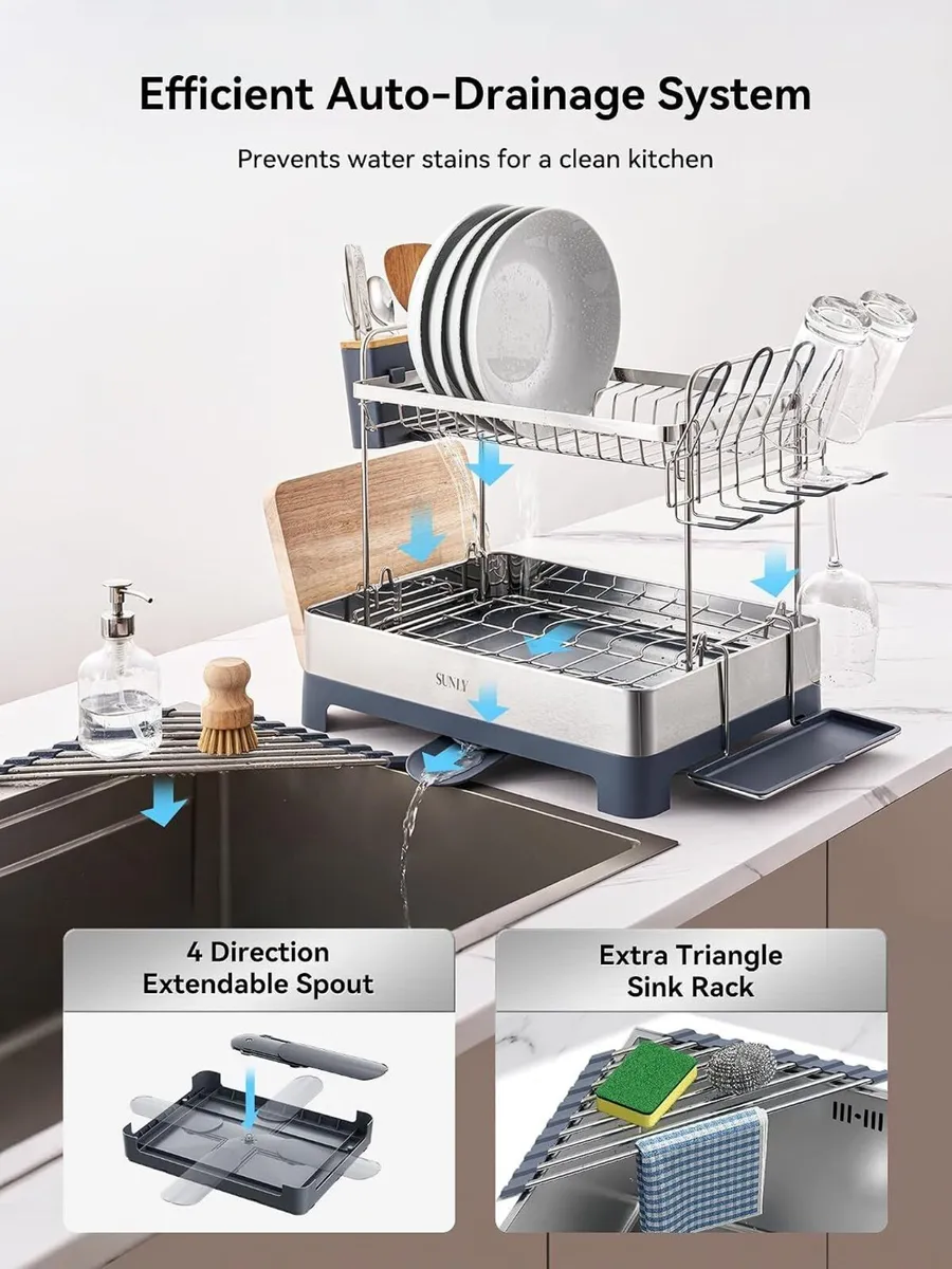 2 Tier Dish Drying Rack Extra Large - Image 3