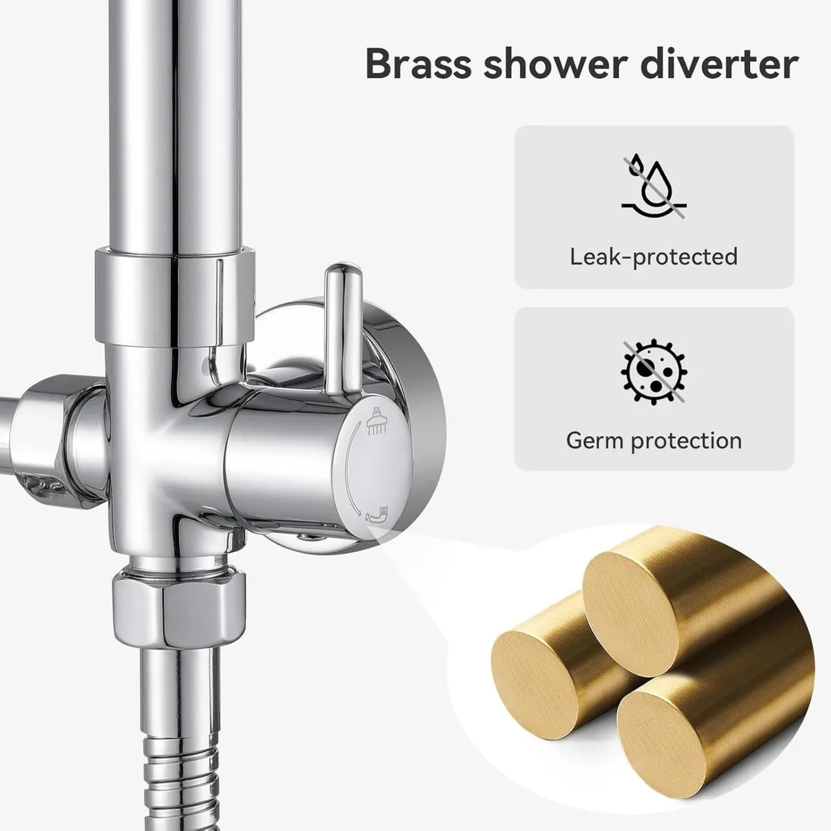 Adjustable Shower Riser Rail Kit with 10" Square - Image 4